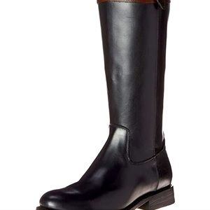 Black and Brown Tall Boots